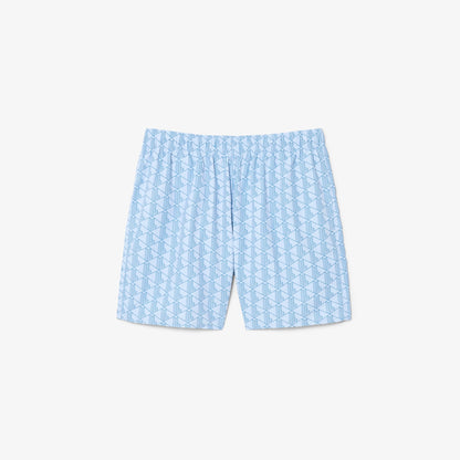 Lacoste Monogram Erkek Mavi Deniz Şortu