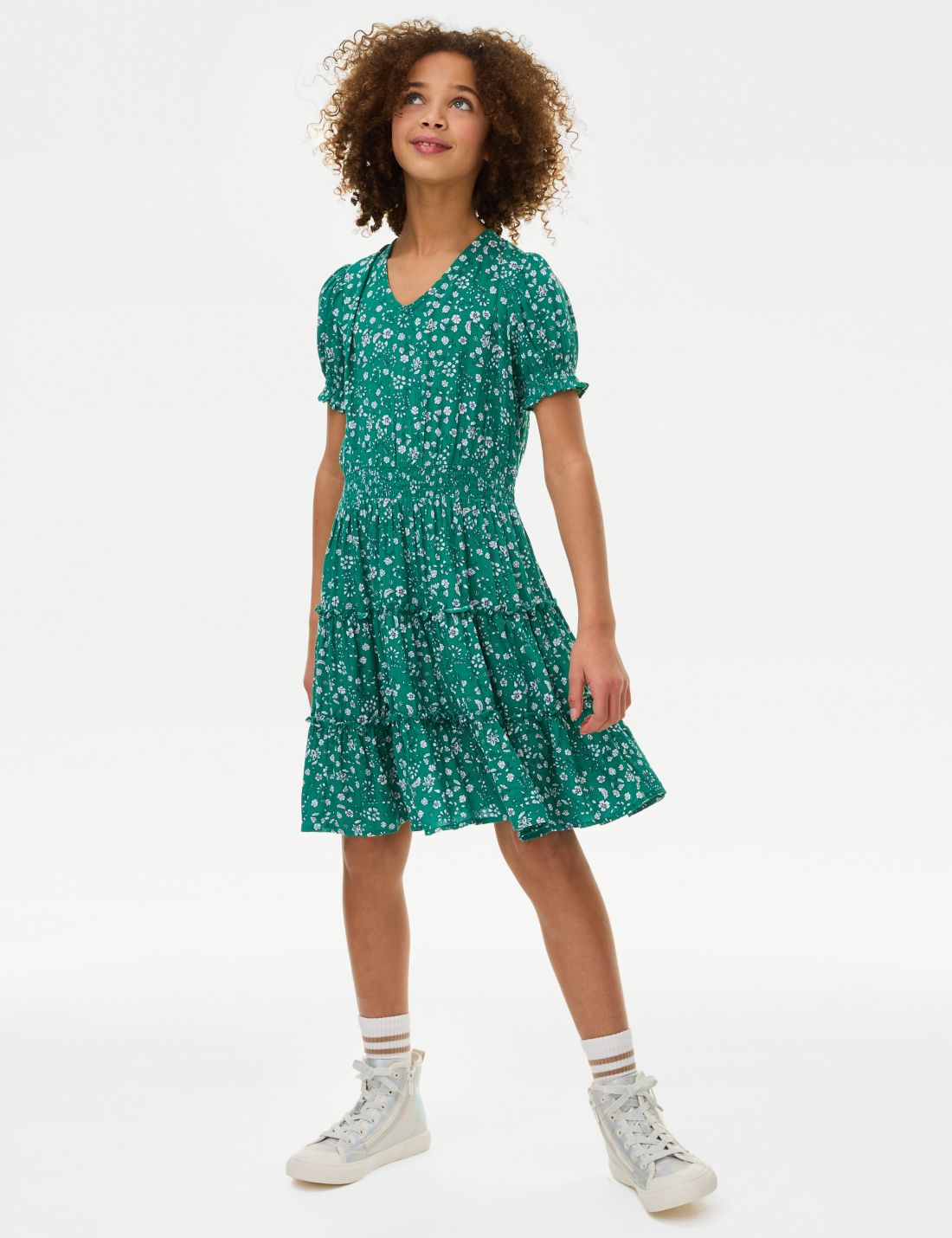 Kısa Kollu Mini Elbise (6-16 Yaş)