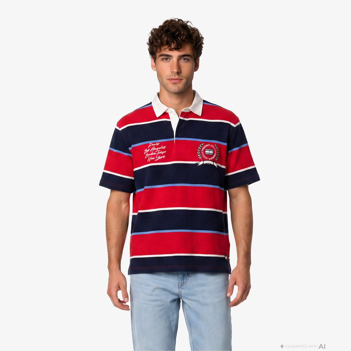 Tommy Hilfiger Rugby Erkek Kırmızı Polo Yaka T-shirt
