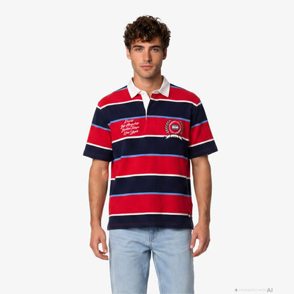 Tommy Hilfiger Rugby Erkek Kırmızı Polo Yaka T-shirt