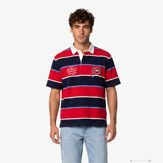 Tommy Hilfiger Rugby Erkek Kırmızı Polo Yaka T-shirt