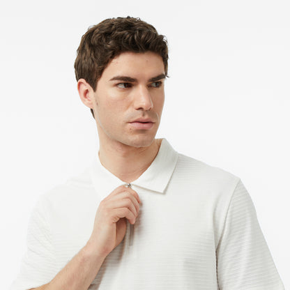 Nautica Erkek Krem Regular Fit Çizgili Polo Yaka T-shirt