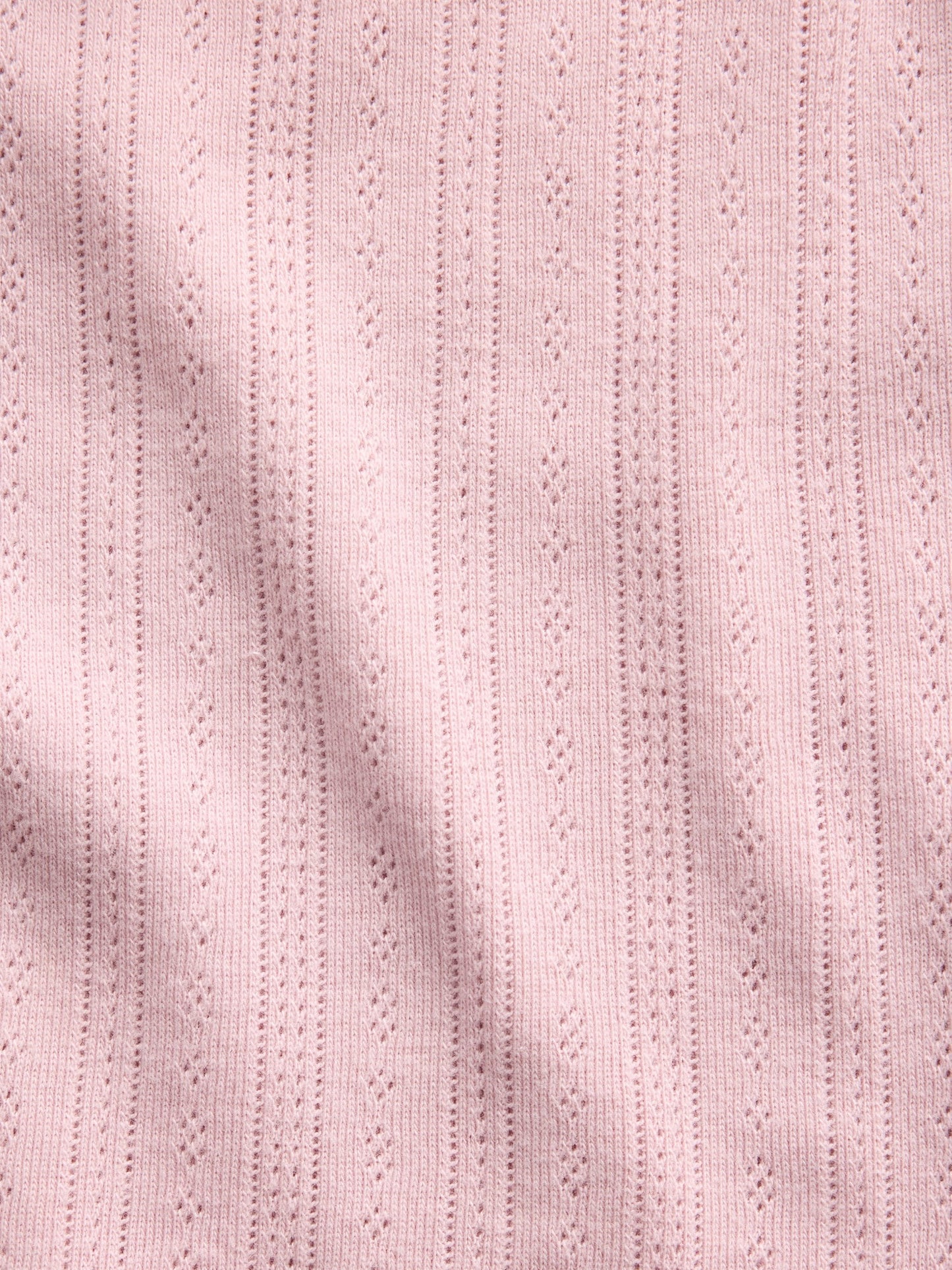 Açık Pembe Pointelle Lettuce-hem Crop Cami Pijama Üstü
