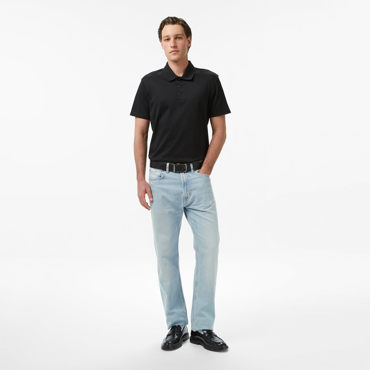 Calvin Klein Tech Interlock Erkek Siyah Polo