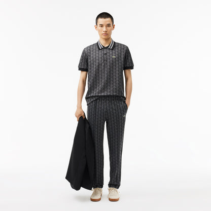 Lacoste Classic Fit Contrast Collar Monogram Erkek Gri Polo