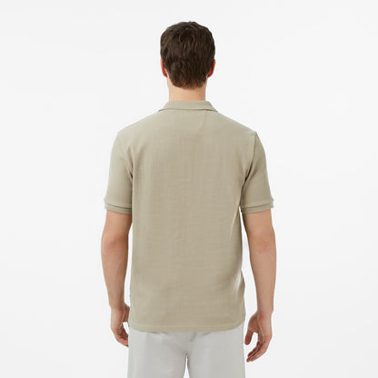 Nautica Erkek Bej Slim Fit Polo Yaka T-shirt