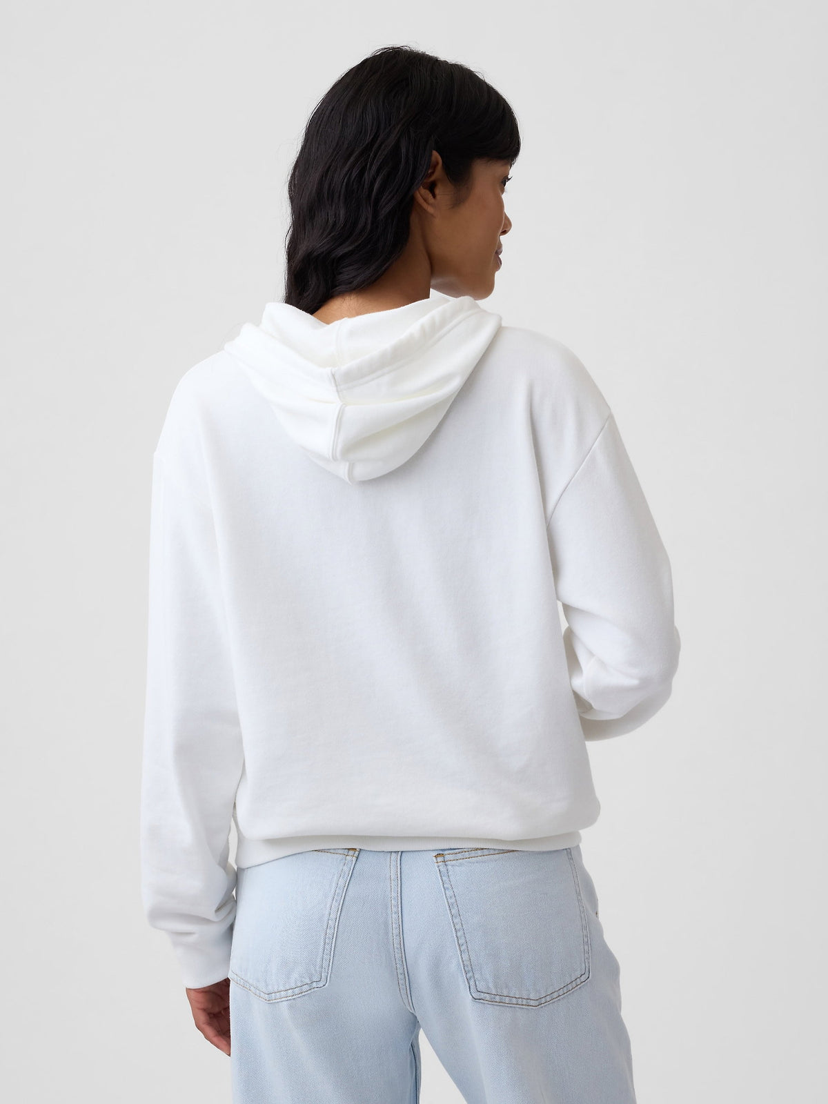 Kırık Beyaz Gap Logo Havlu Kumaş Sweatshirt