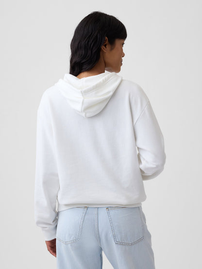 Kırık Beyaz Gap Logo Havlu Kumaş Sweatshirt