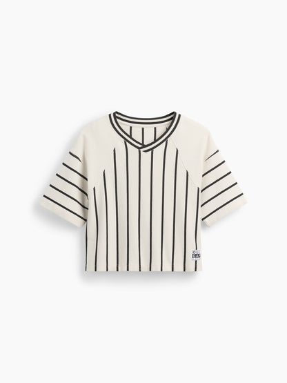 Kırık Beyaz Ouigap Heavyweight Crop T-shirt