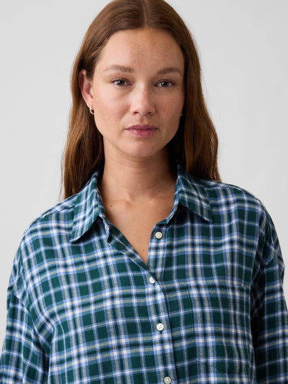 Mavi Flannel Oversized Gömlek