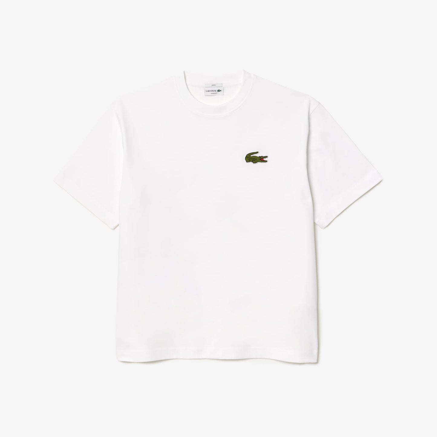 Lacoste Loose Fit Bisiklet Yaka Organik Pamuk Erkek Beyaz T-shirt