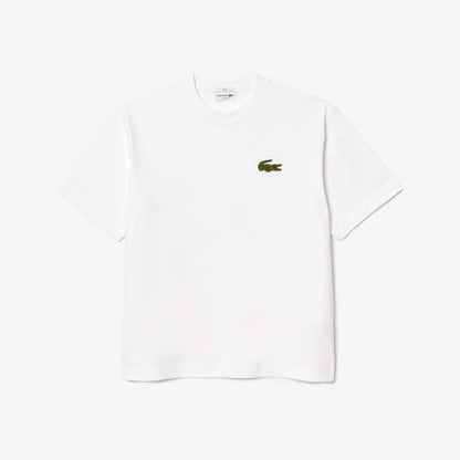 Lacoste Loose Fit Bisiklet Yaka Organik Pamuk Erkek Beyaz T-shirt