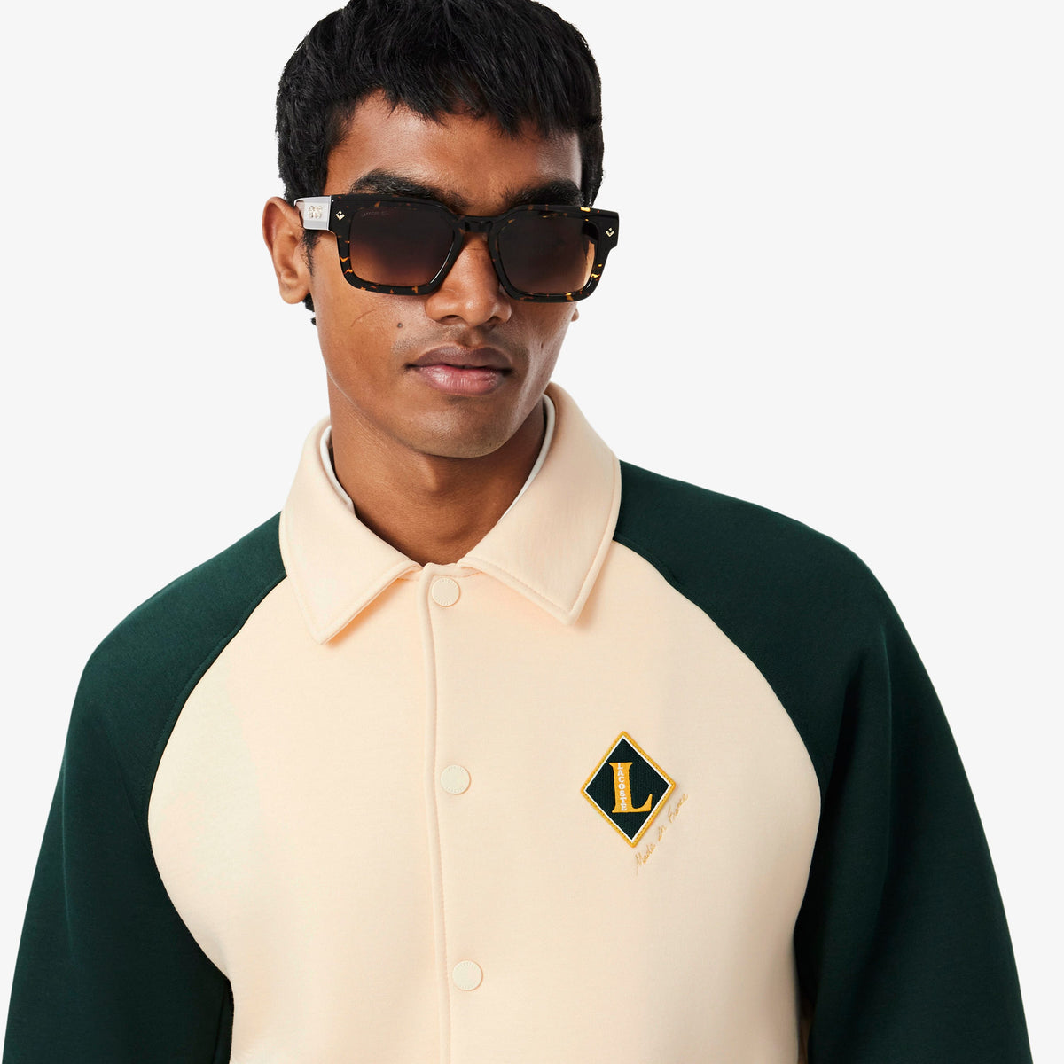 Lacoste Erkek Classic Fit Renk Bloklu Bej Ceket