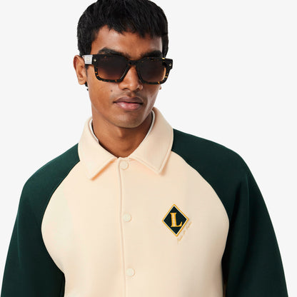 Lacoste Erkek Classic Fit Renk Bloklu Bej Ceket