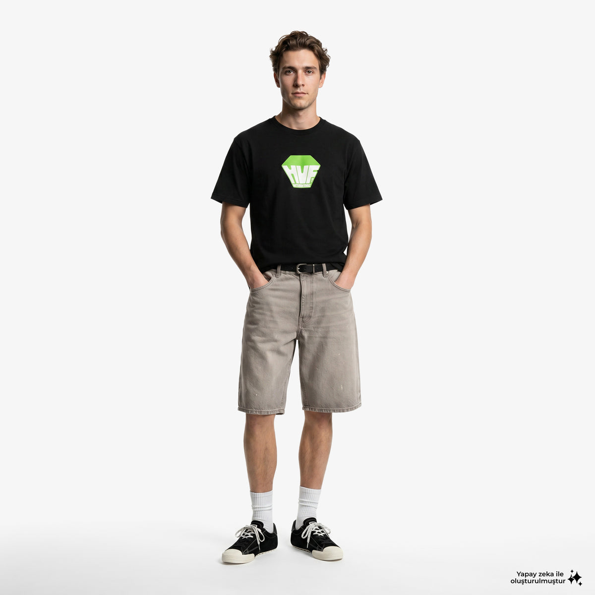 Huf Big Block Erkek Siyah T-shirt