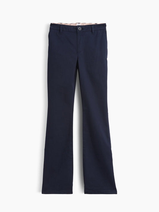 Lacivert Uniform Flare Chino Pantolon