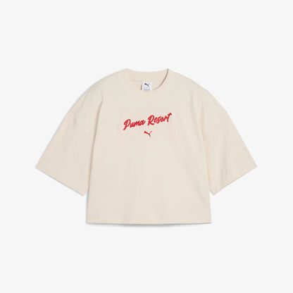 Puma Premium Ess Graphic Kadın Krem T-shirt