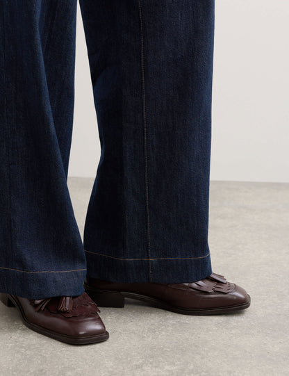 Saf Pamuklu Denim Pantolon