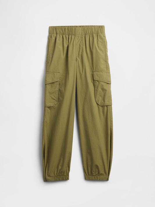 Yeşil Pull-on Kargo Paraşüt Pantolon