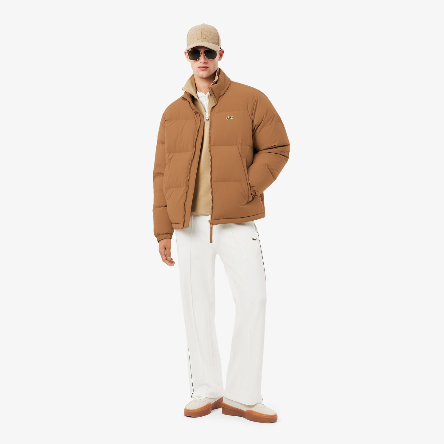 Lacoste Erkek Relaxed Fit Fermuarlı Koyu Kahverengi Mont