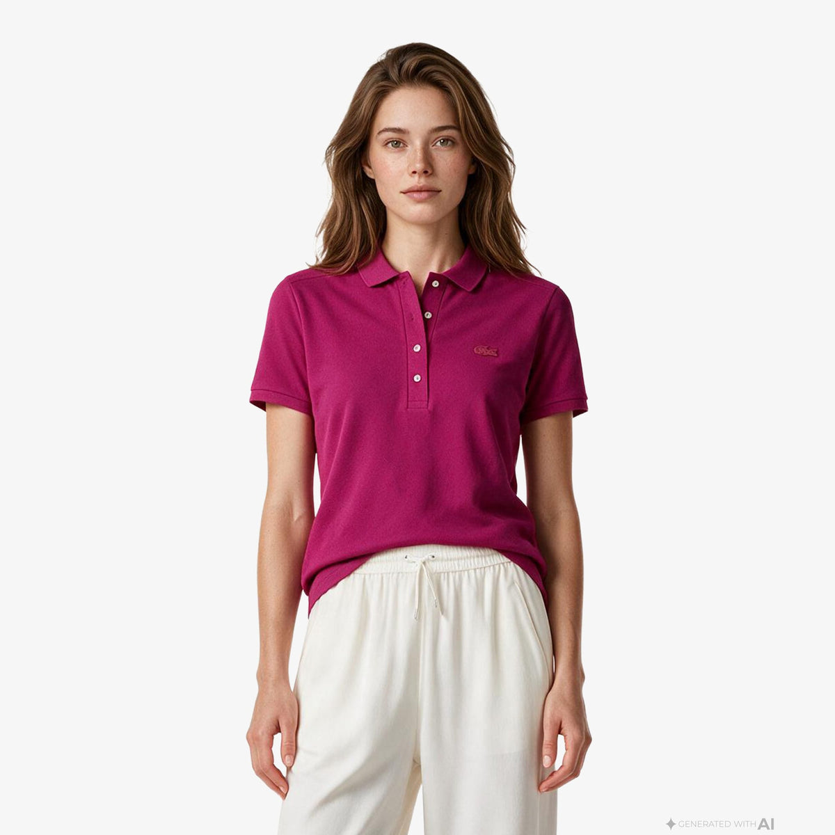 Lacoste Slim Fit Kadın Pembe Polo