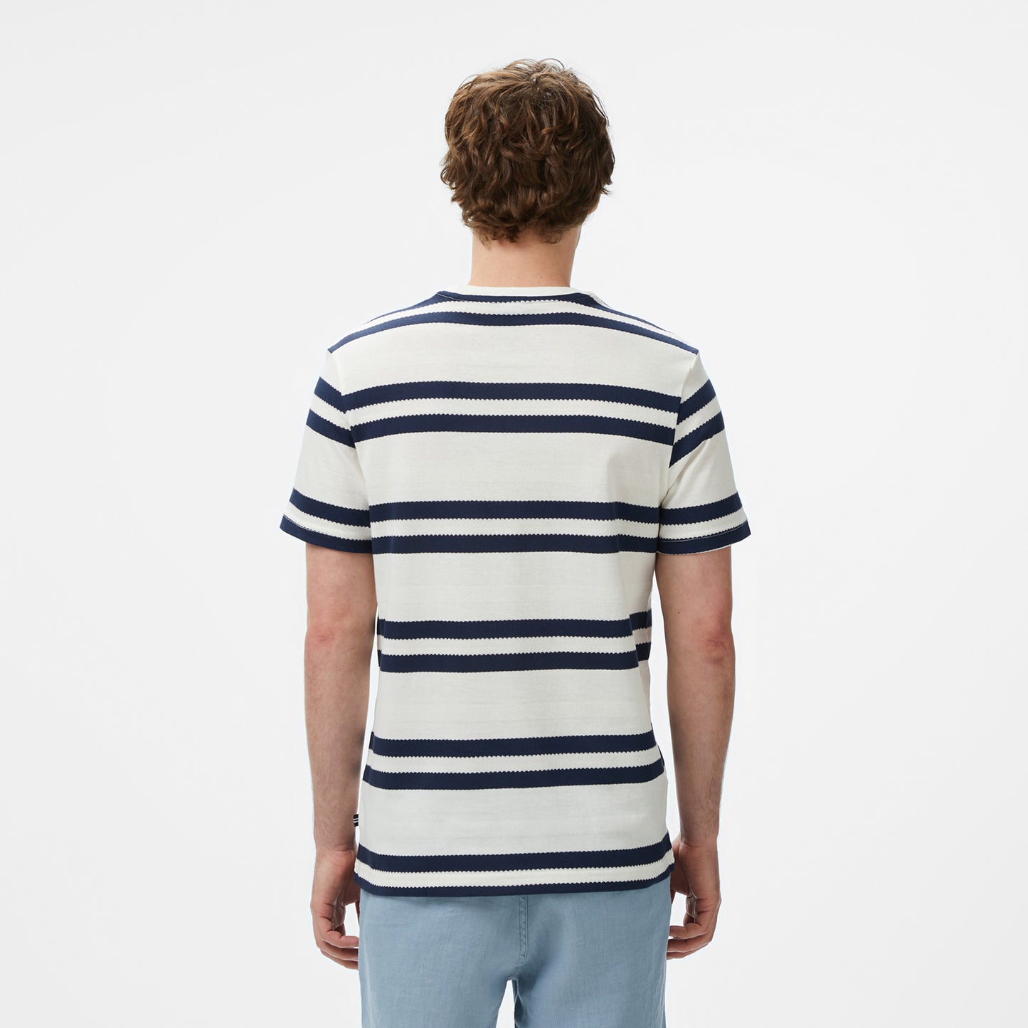 Nautica Erkek Krem Regular Fit Çizgili T-shirt