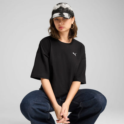 Puma Wardrobe Essentials Oversized Kadın Siyah T-shirt