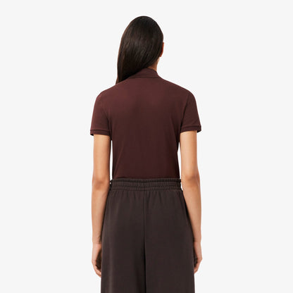Lacoste L.12.d Kadın Slim Fit Bordo Polo