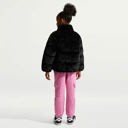 Nike Nkg Quilted Faux Fur Çocuk Siyah Ceket