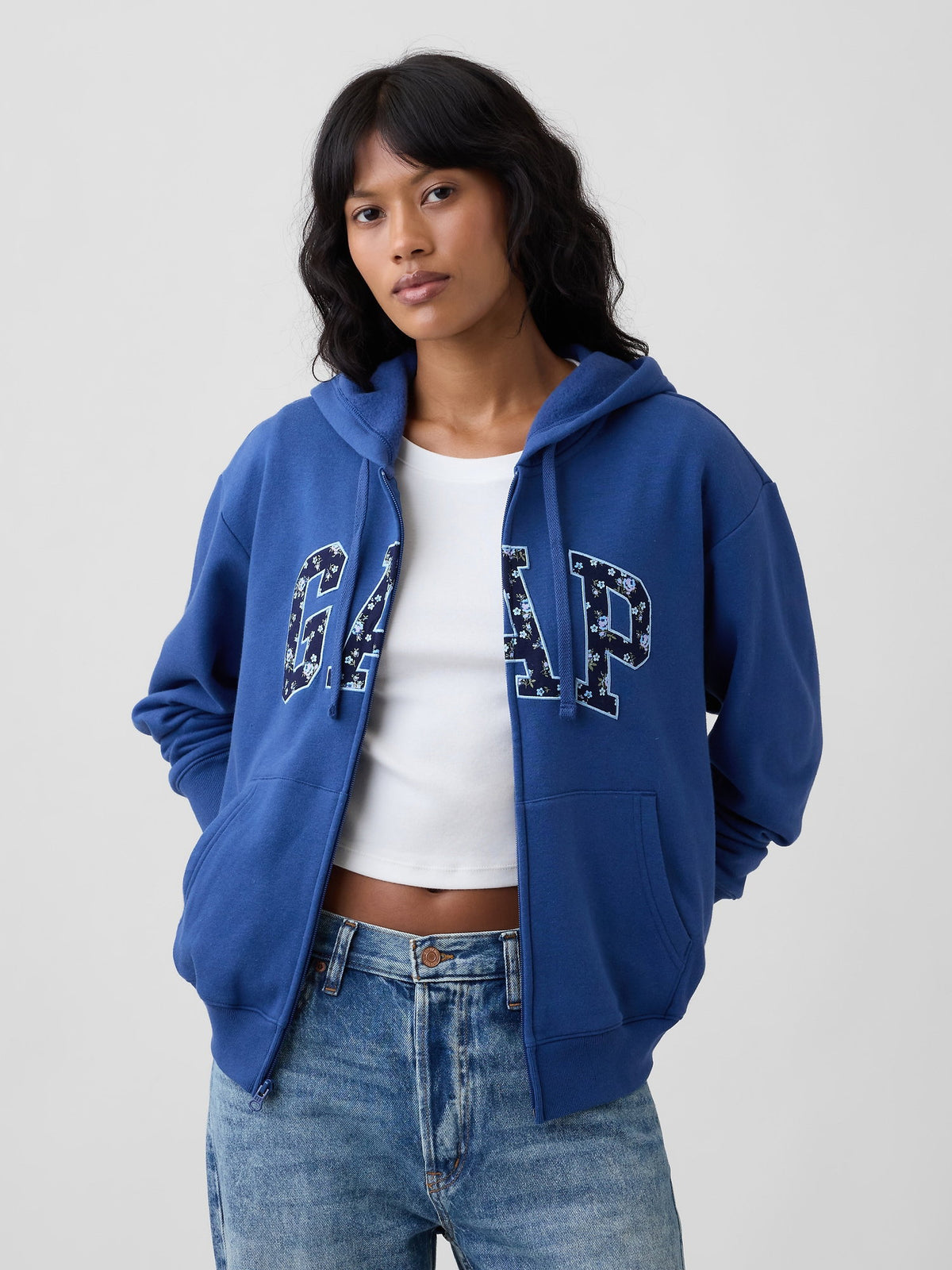 Bordo Gap Logo Fleece Fermuarlı Sweatshirt
