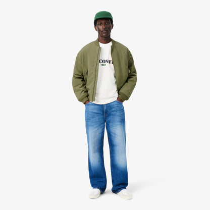 Lacoste Unisex Classic Fit Bisiklet Yaka Baskılı Beyaz T-shirt