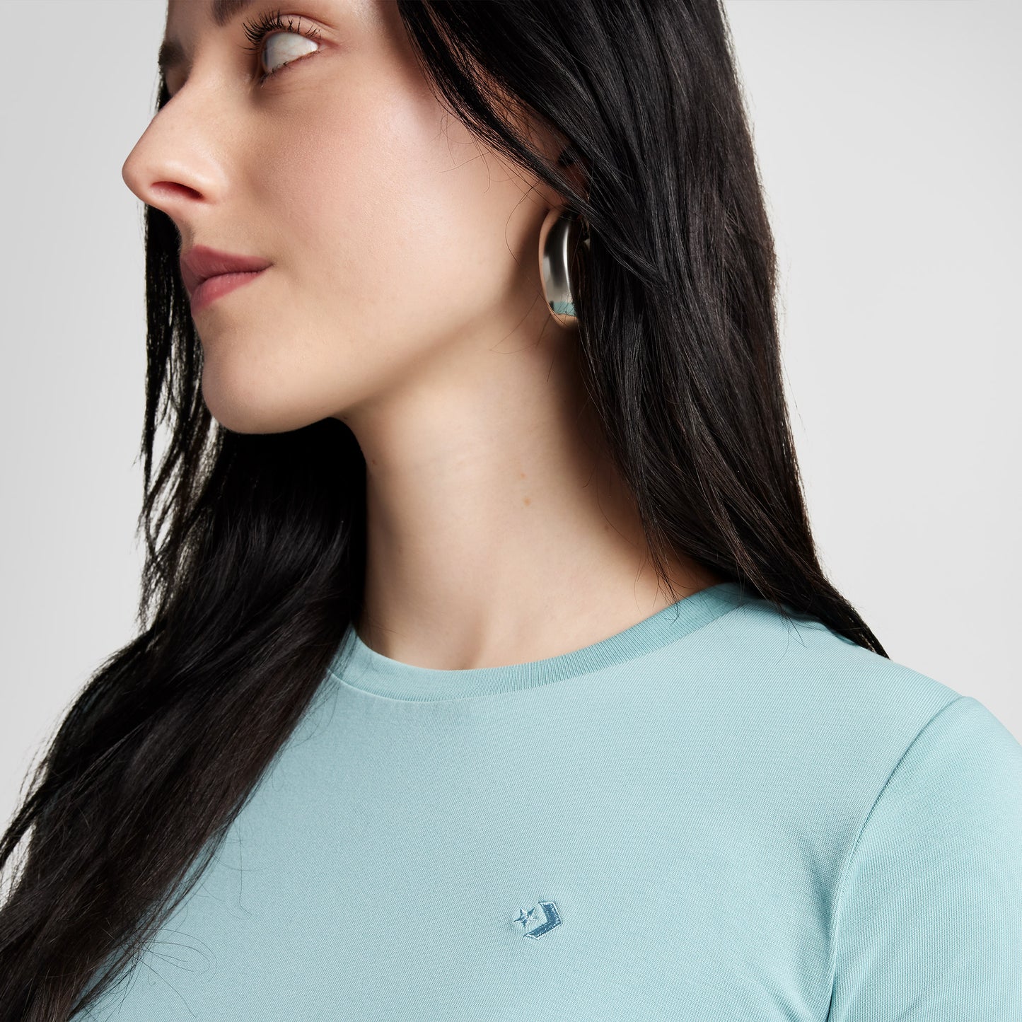 Converse Classic Kadın Slim Fit Yeşil T-shirt