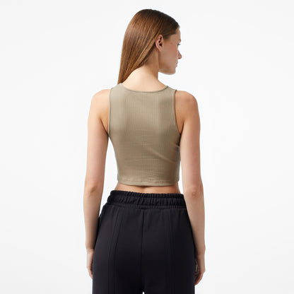 Puma Classıcs Ribbed Crop Top Kadın Haki T-shirt
