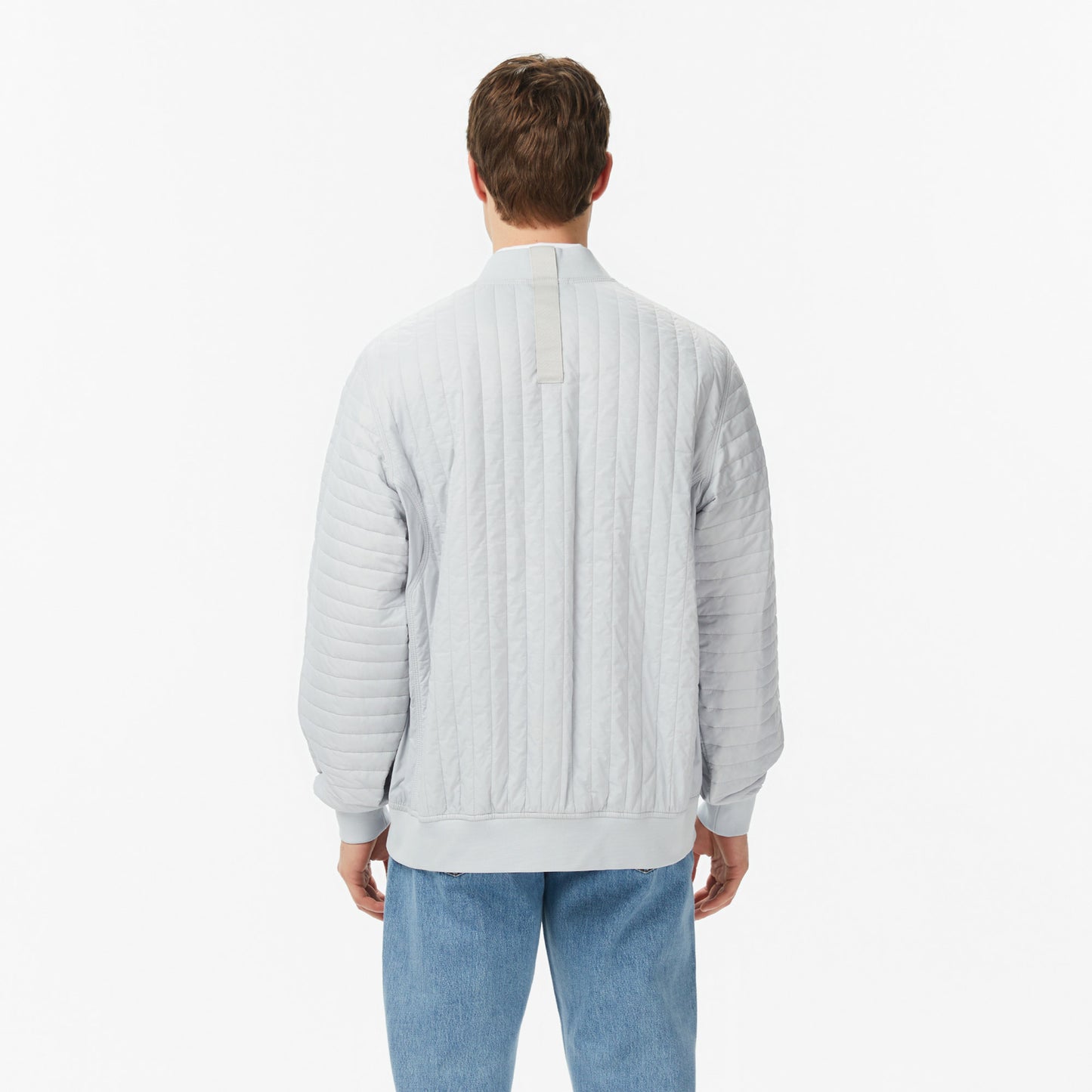 Lacoste Erkek Relaxed Fit Fermuarlı Gri Bomber Ceket