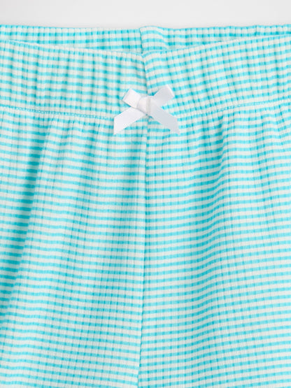 Bebe Mavisi Çocuk Geri Dönüştürülmüş Fitilli Pijama Şortları