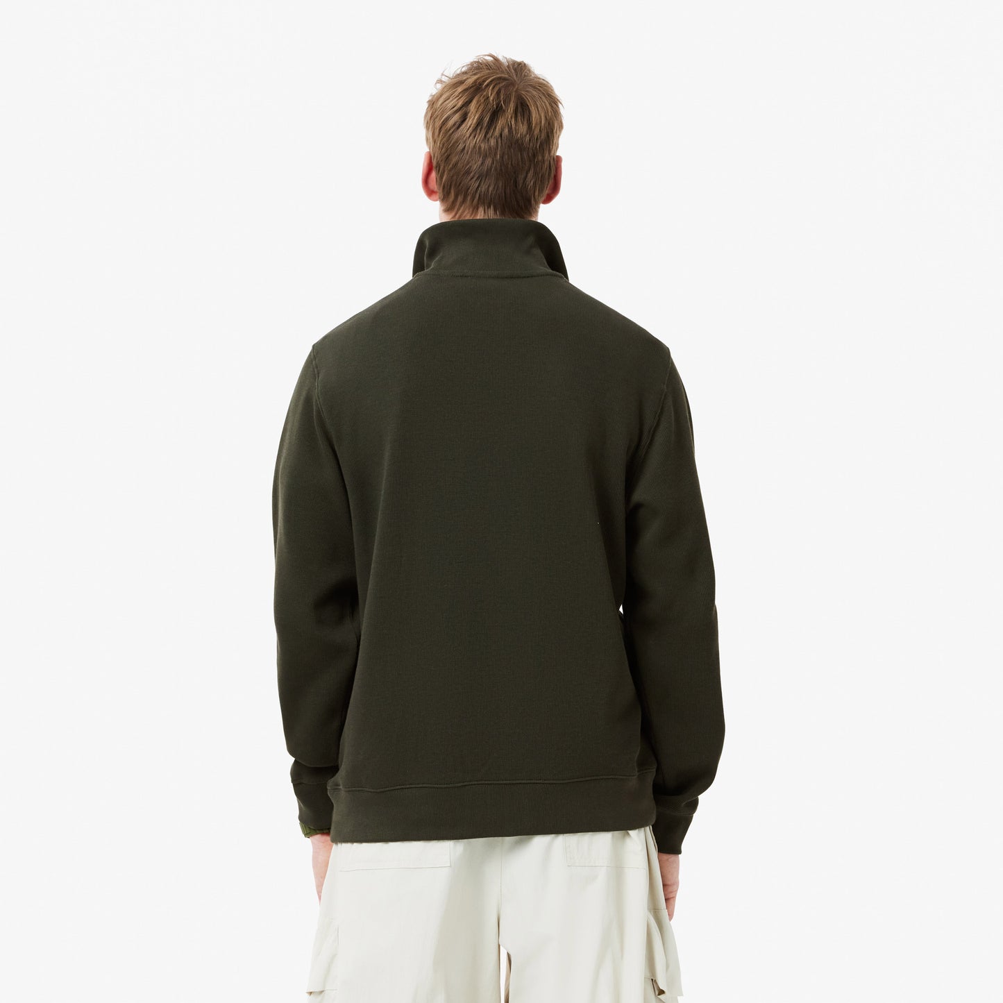Lacoste Classic Erkek Classic Fit Yarım Fermuarlı Yeşil Sweatshirt