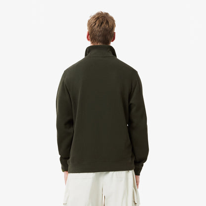 Lacoste Classic Erkek Classic Fit Yarım Fermuarlı Yeşil Sweatshirt
