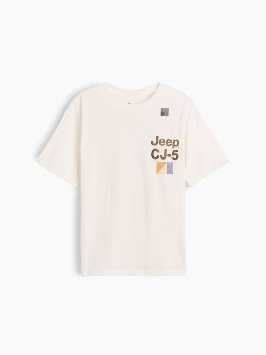 Beyaz Relaxed Grafik Baskılı T-shirt