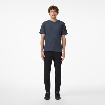 Lacoste Erkek Regular Fit Bisiklet Yaka Çizgili Koyu Gri T-shirt