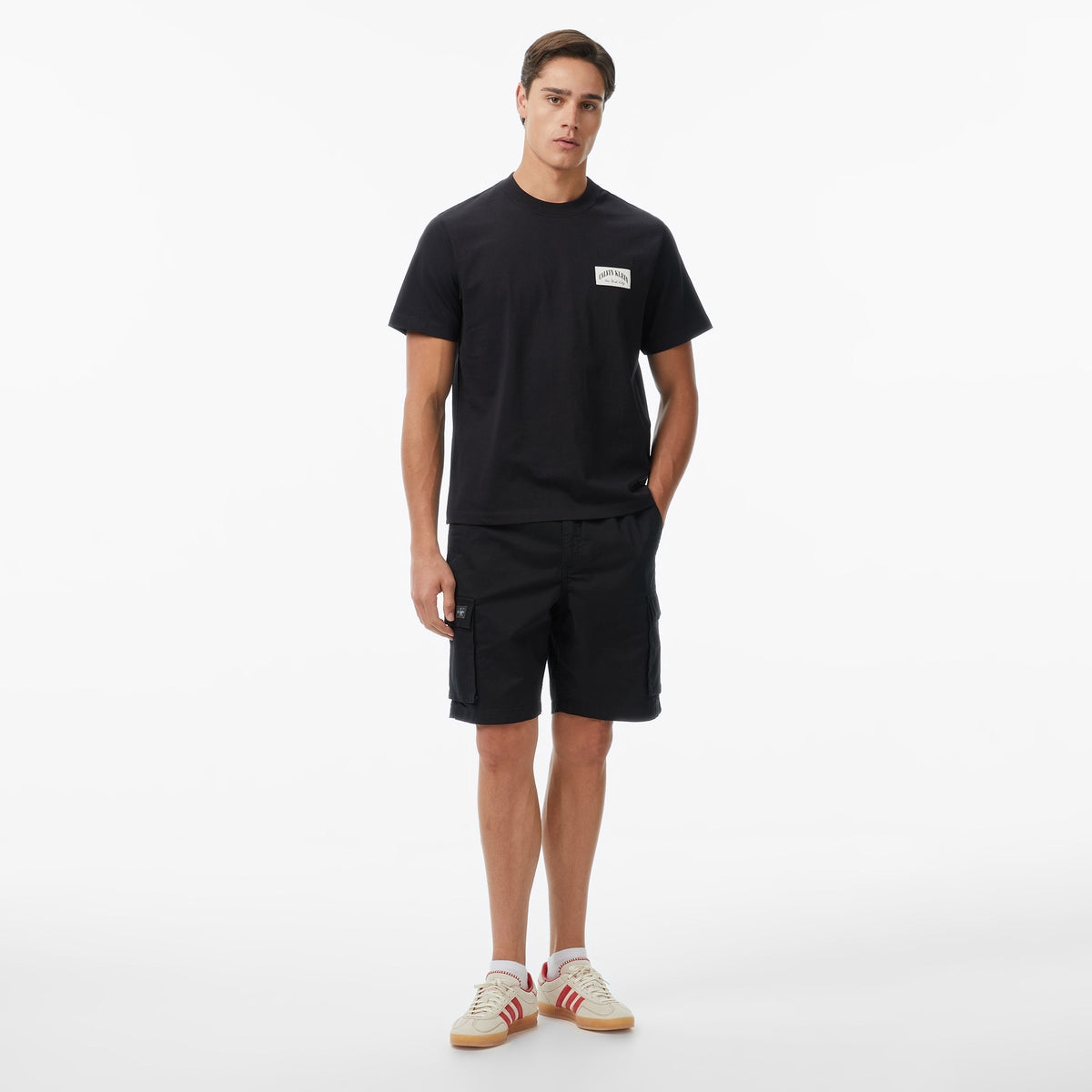 Calvin Klein 20s Easy Collegiate Badge Erkek Siyah T-shirt