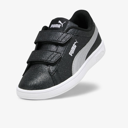 Puma Smash 3.0 Glitz Glam Çocuk Siyah Simli Spor Ayakkabı