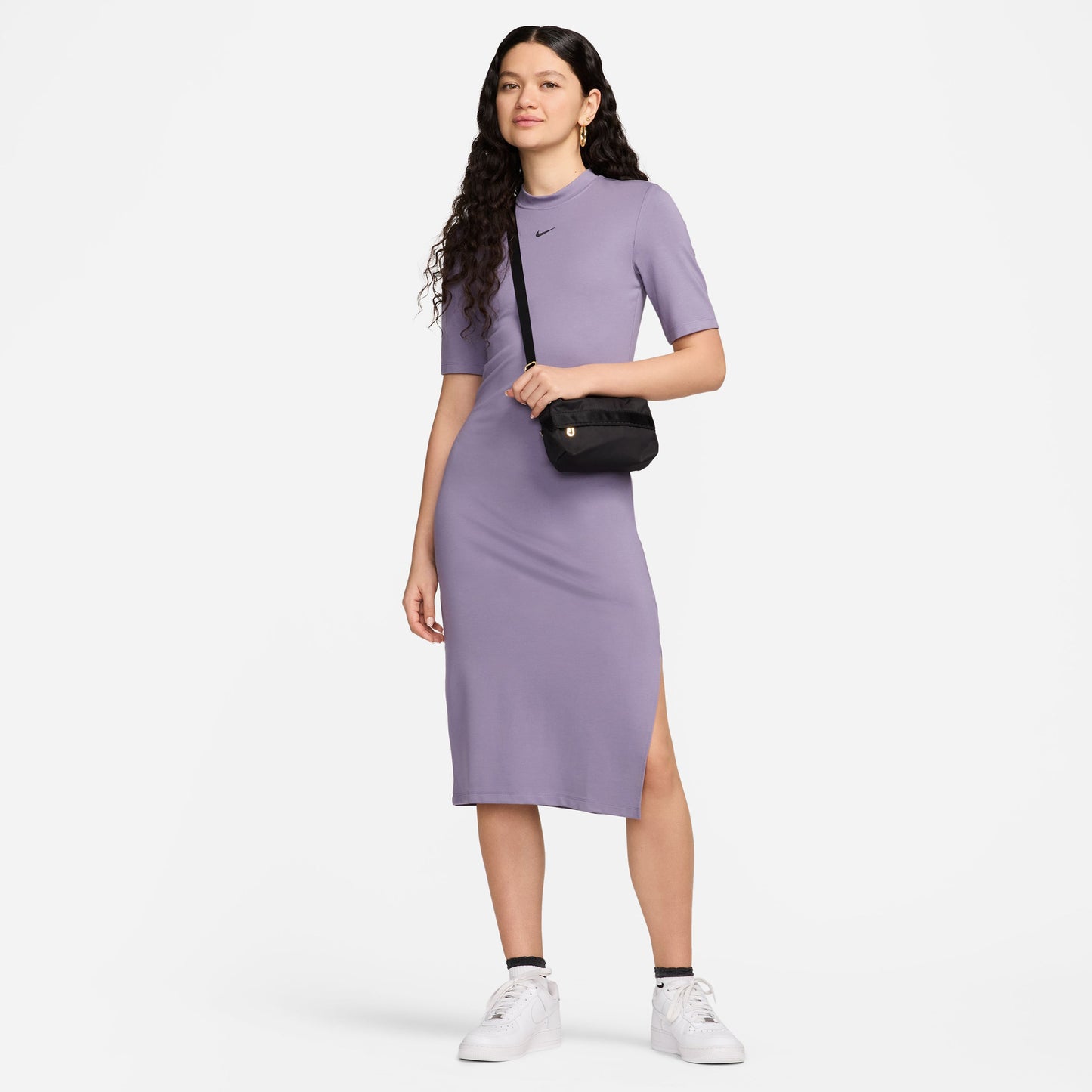 Nike Sportswear Essential Kadın Mor Elbise