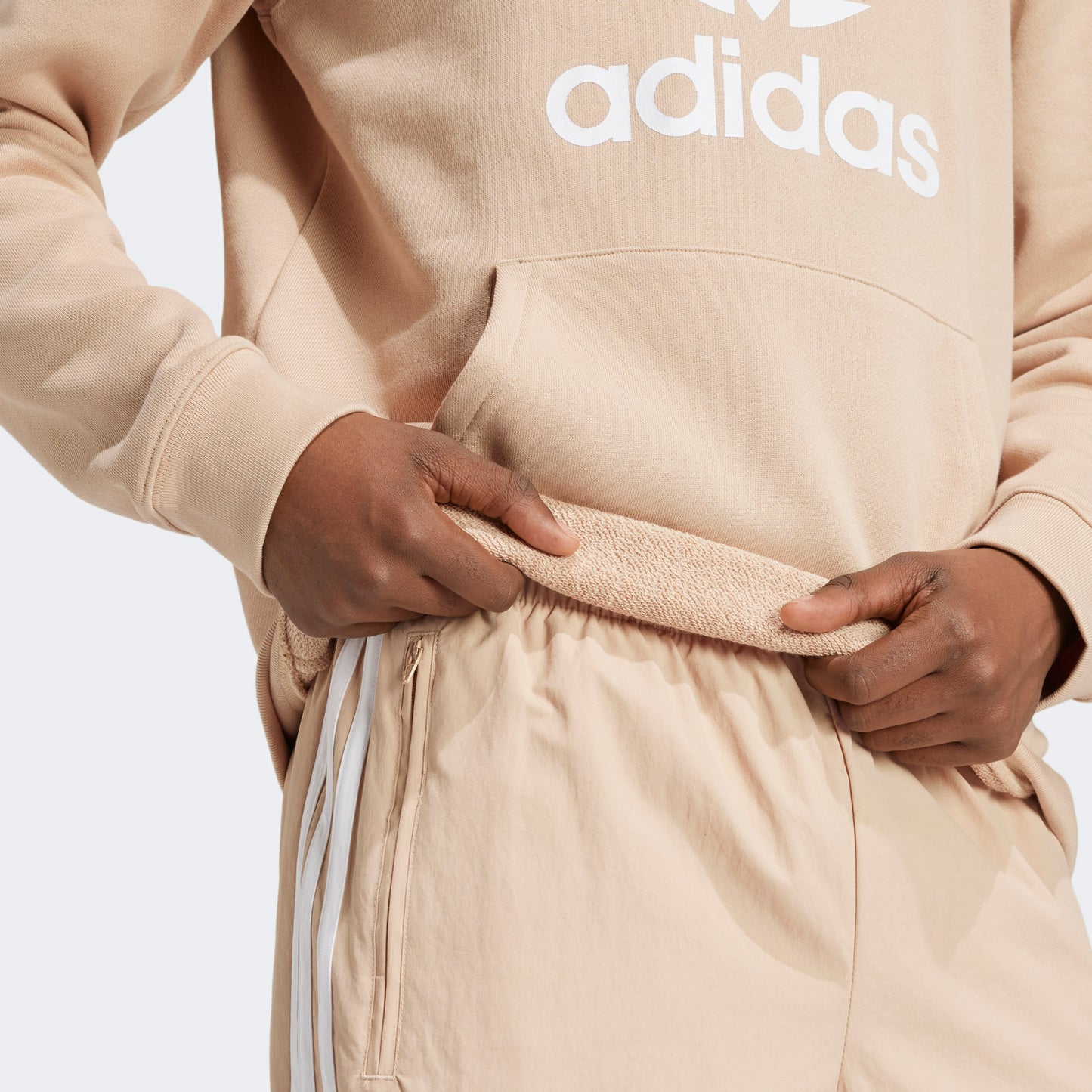 Adidas Adıcolor Classıcs Trefoıl Kapüşonlu Erkek Bej Sweatshirt