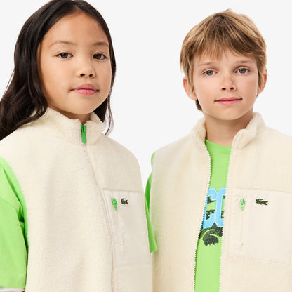 Lacoste Çocuk Dik Yaka Bej Yelek