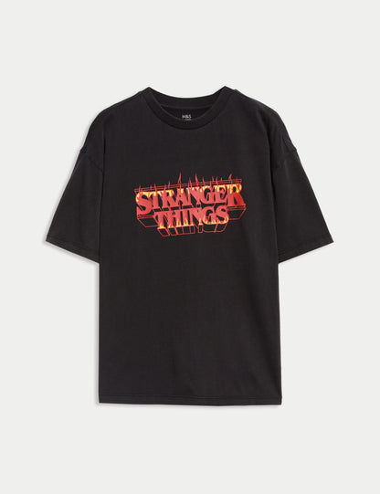 Pamuklu Stranger Things T-shirt (6-16 yaş)