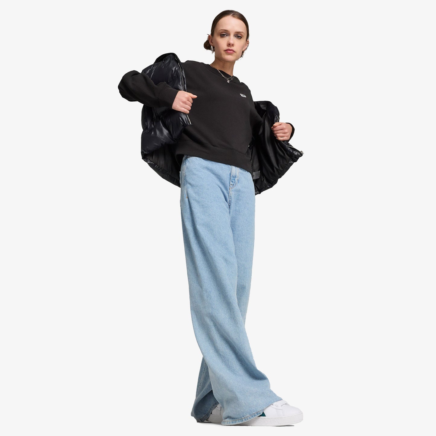 Puma Downtown Re:collectıon Crew Kadın Siyah Sweatshirt