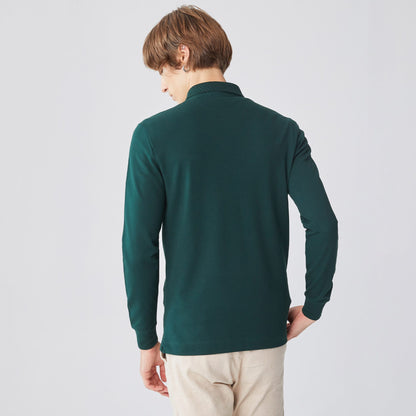Lacoste Paris Erkek Regular Fit Uzun Kollu Koyu Yeşil Polo