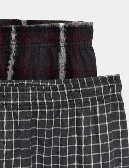 2'li Saf Pamuklu Ekose Çocuk Pijama Takımı