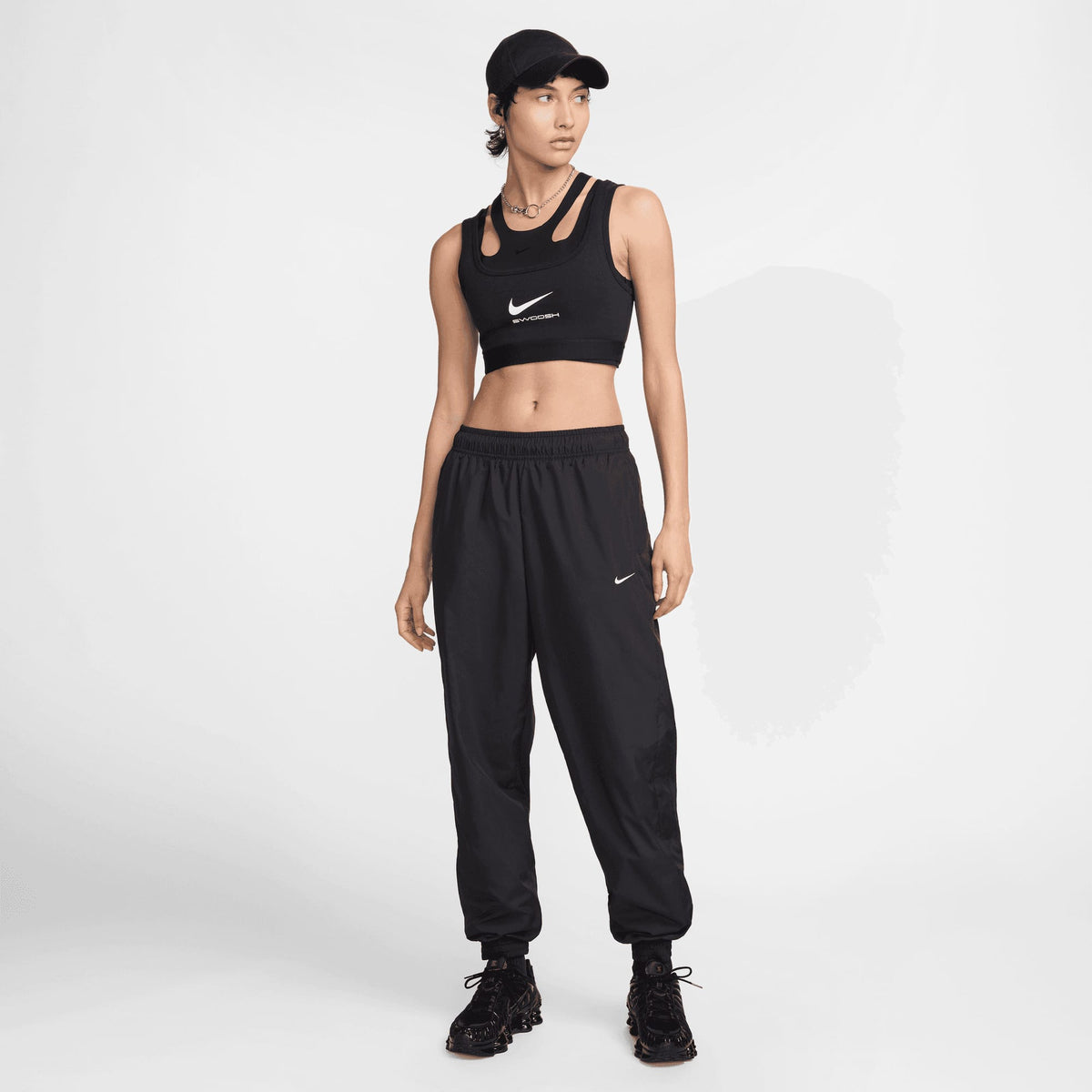 Nike Sportswear Woven Loose Kadın Siyah Eşofman Altı