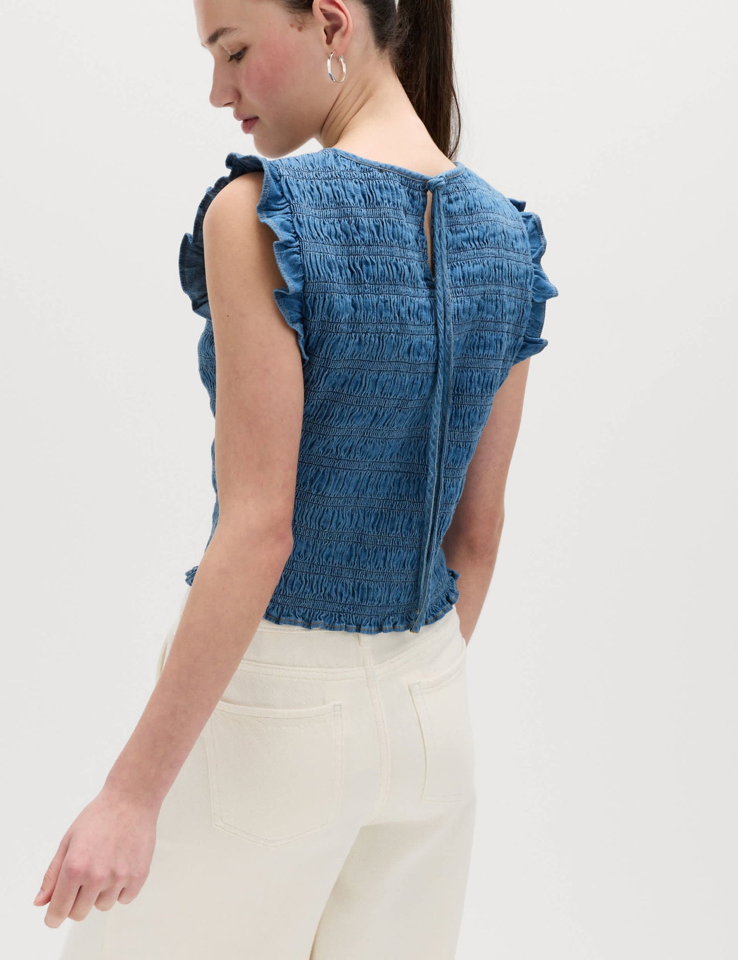 Denim Pamuklu Bluz